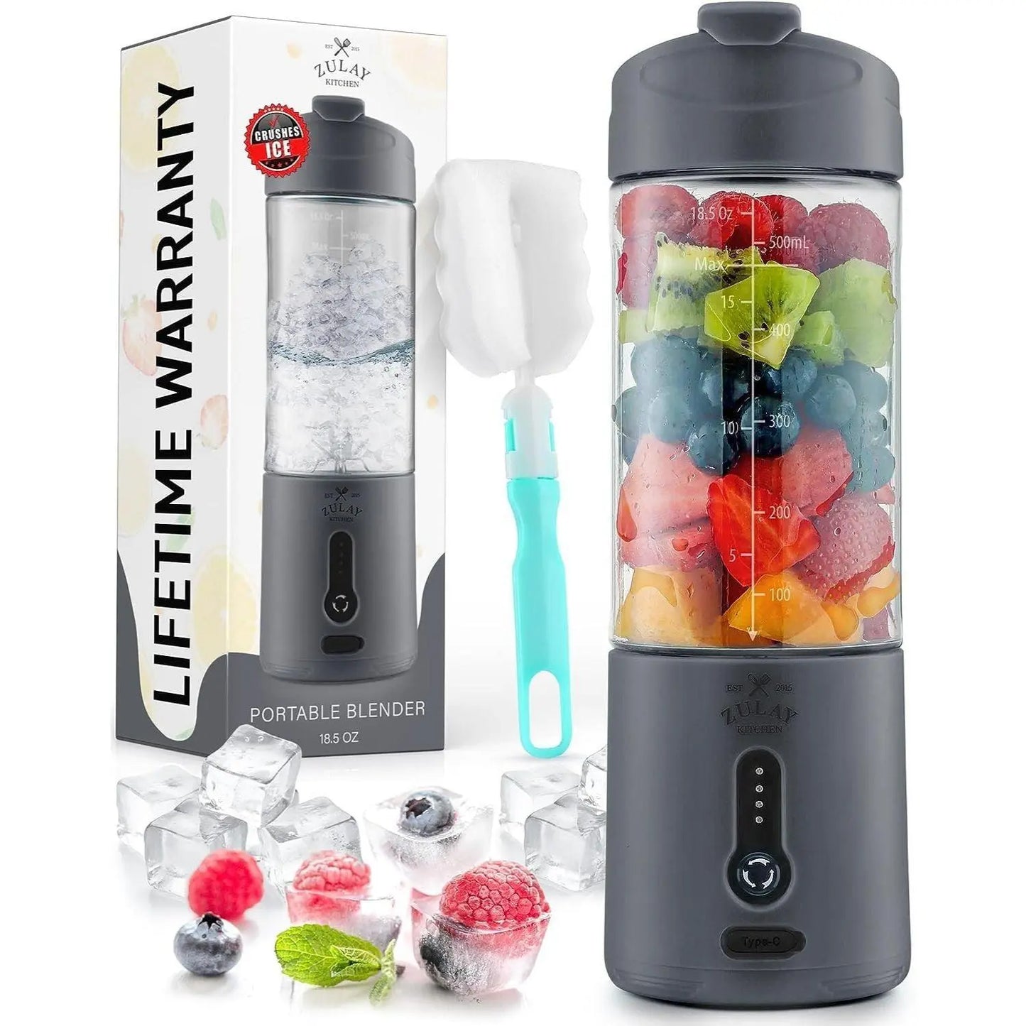 Personal Blender - 18Oz Rechargeable Blender That Crushes Ice